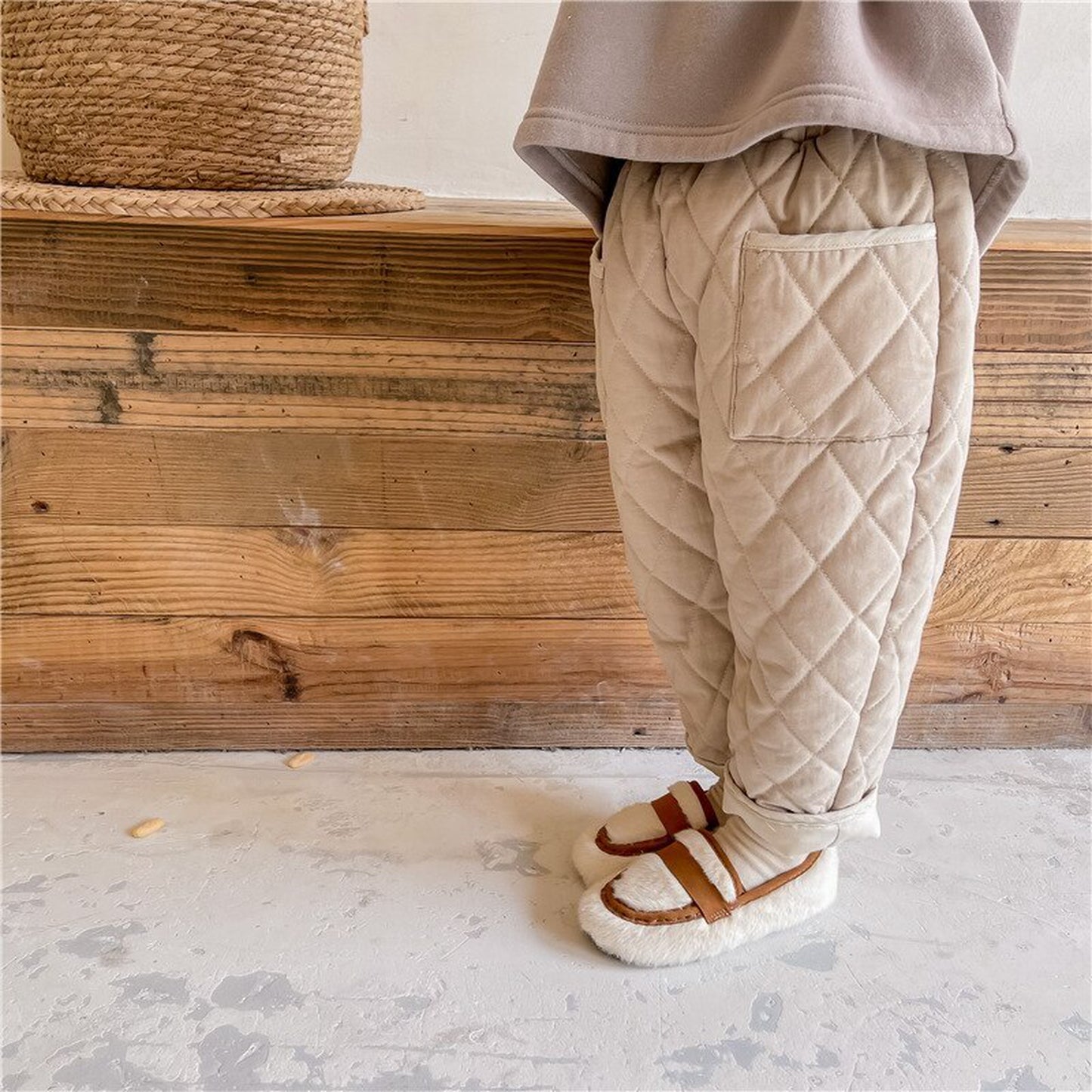 -キッズ キルティング アウター パンツ【mh0000291】 - mamahalo shop - ロングパンツ・スウェットパンツ -  べビー服 - 子供服 - 男の子 - 女の子