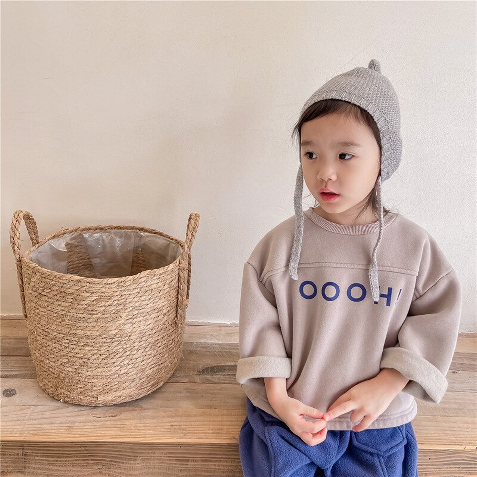 -キッズ レター ロゴ トップス スウェットシャツ【mh0000252】 - mamahalo shop - トレーナー・フーディ -  べビー服 - 子供服 - 男の子 - 女の子