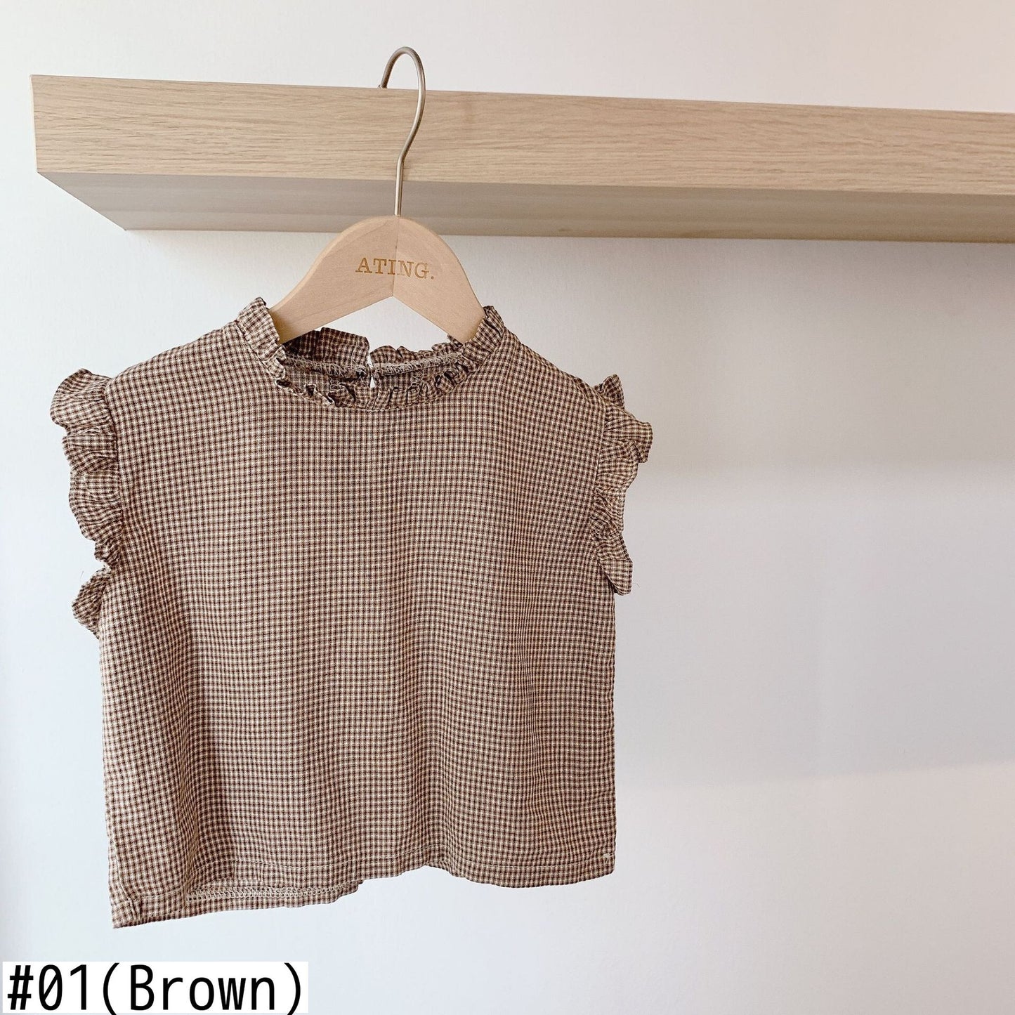 -キッズ ギンガムチェック ノースリーブ トップス - mamahalo shop - タンクトップ・キャミソール・ノースリーブトップス -  べビー服 - 子供服 - 男の子 - 女の子