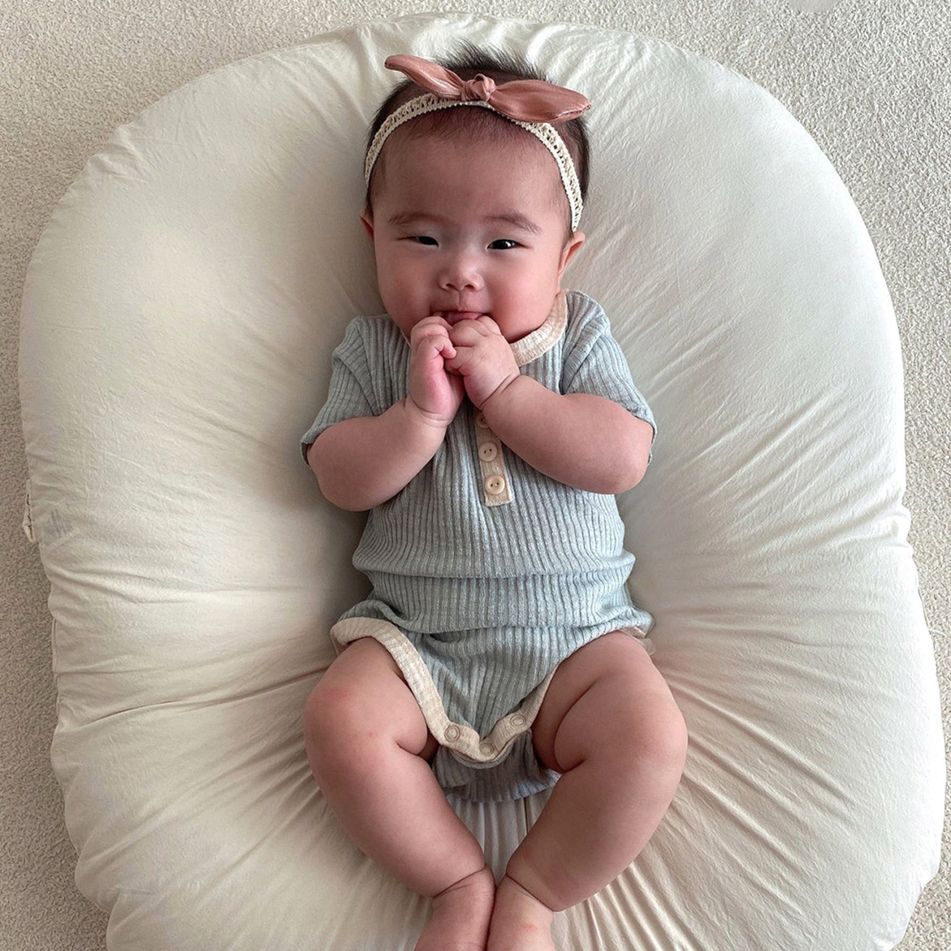 -ベビー リブ 半袖 ロンパース【mh0000777】 - mamahalo shop - 半袖ロンパース -  べビー服 - 子供服 - 男の子 - 女の子