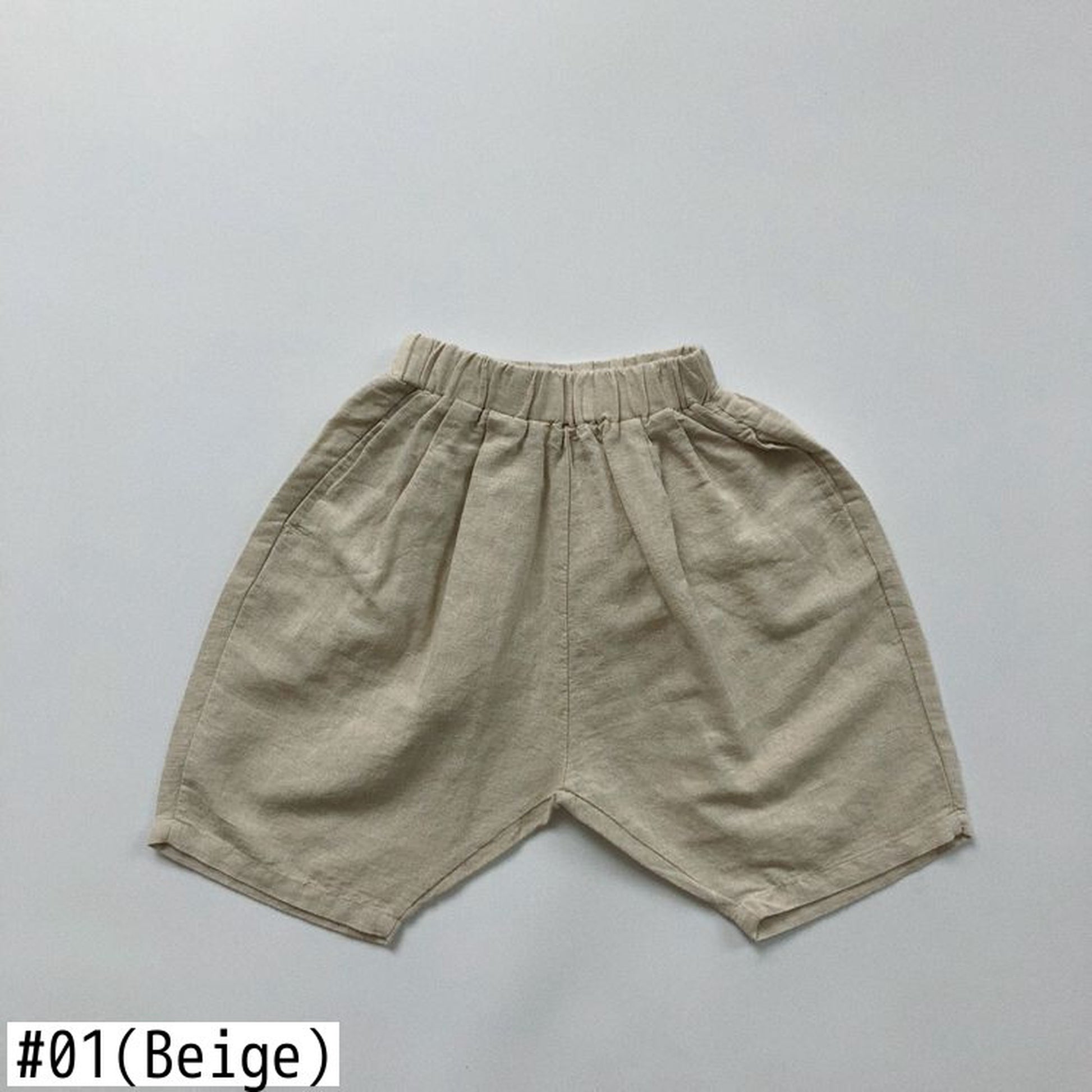 -キッズ コットンリネン サマー パンツ - mamahalo shop - ハーフパンツ・ショートパンツ -  べビー服 - 子供服 - 男の子 - 女の子