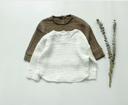 -キッズ コットンリネン トップス【mh0000320】 - mamahalo shop - 長袖Tシャツ -  べビー服 - 子供服 - 男の子 - 女の子