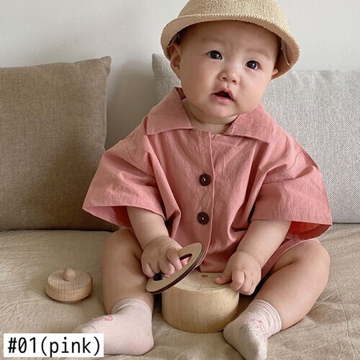 -☺︎ ベビーセットアップ 2点セット 半袖シャツ ショートパンツ 2カラー - mamahalo shop - 半袖セットアップ -  べビー服 - 子供服 - 男の子 - 女の子