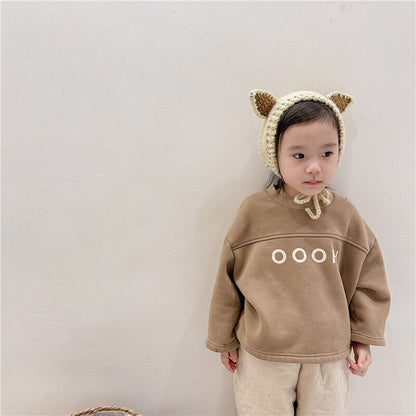 -キッズ レター ロゴ トップス スウェットシャツ【mh0000252】 - mamahalo shop - トレーナー・フーディ -  べビー服 - 子供服 - 男の子 - 女の子