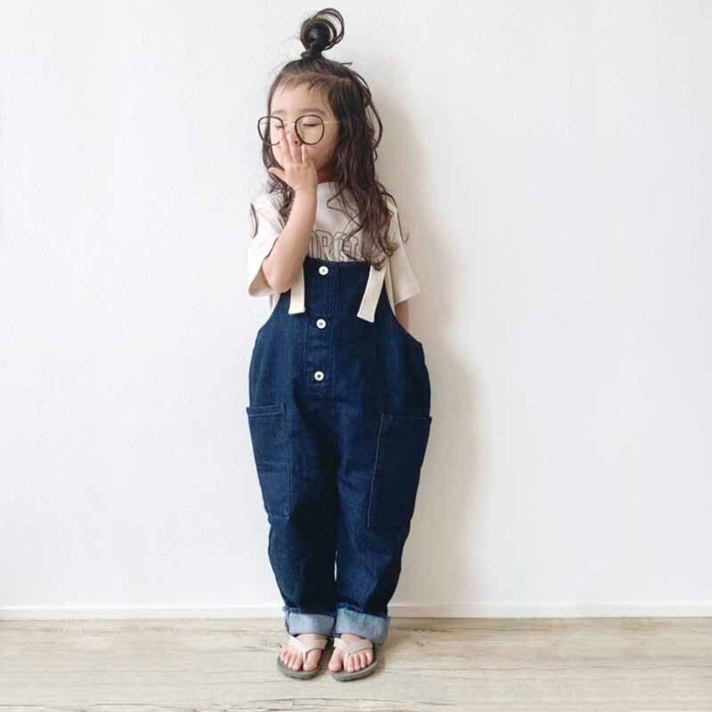 -キッズ デニム テープ サスペンダー サロペット リンク ママ お揃い コーデ【mh0000396】 - mamahalo shop - オーバーオール -  べビー服 - 子供服 - 男の子 - 女の子