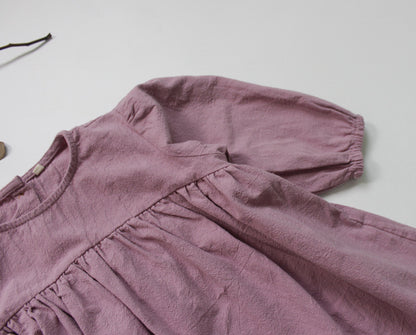 -キッズ コットンリネン ワンピース【mh0000321】 - mamahalo shop - 長袖ワンピース -  べビー服 - 子供服 - 男の子 - 女の子