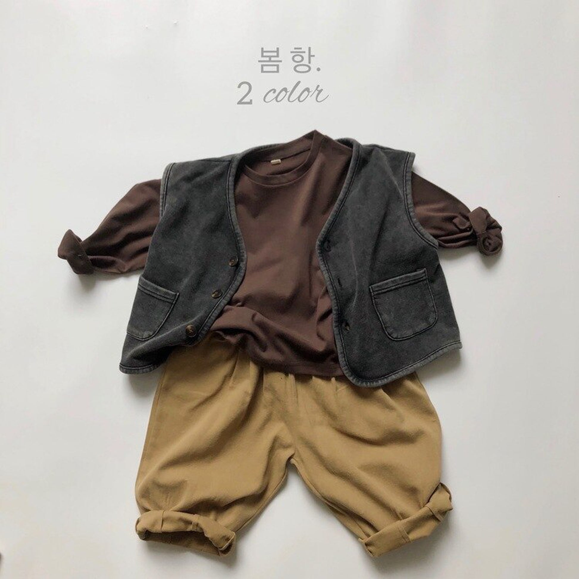 -キッズパンツ コットン ルーズ ロングパンツ カーキ/ダークグレー/2カラー - mamahalo shop - ロングパンツ・スウェットパンツ -  べビー服 - 子供服 - 男の子 - 女の子