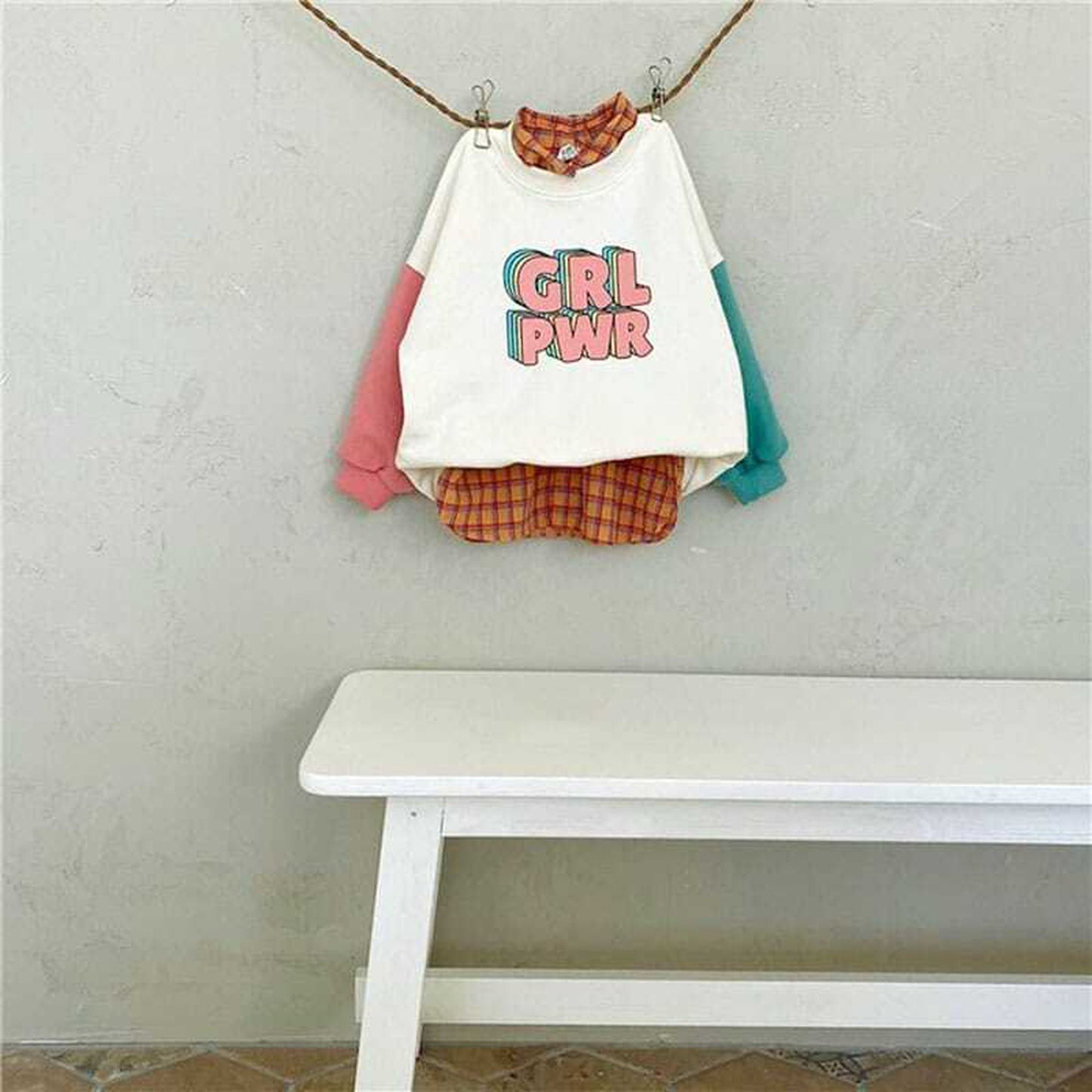 -☺︎ ベビー レターロゴ セットアップ ロンパース トレーナー リンク ママ お揃い コーデ - mamahalo shop - 長袖セットアップ -  べビー服 - 子供服 - 男の子 - 女の子