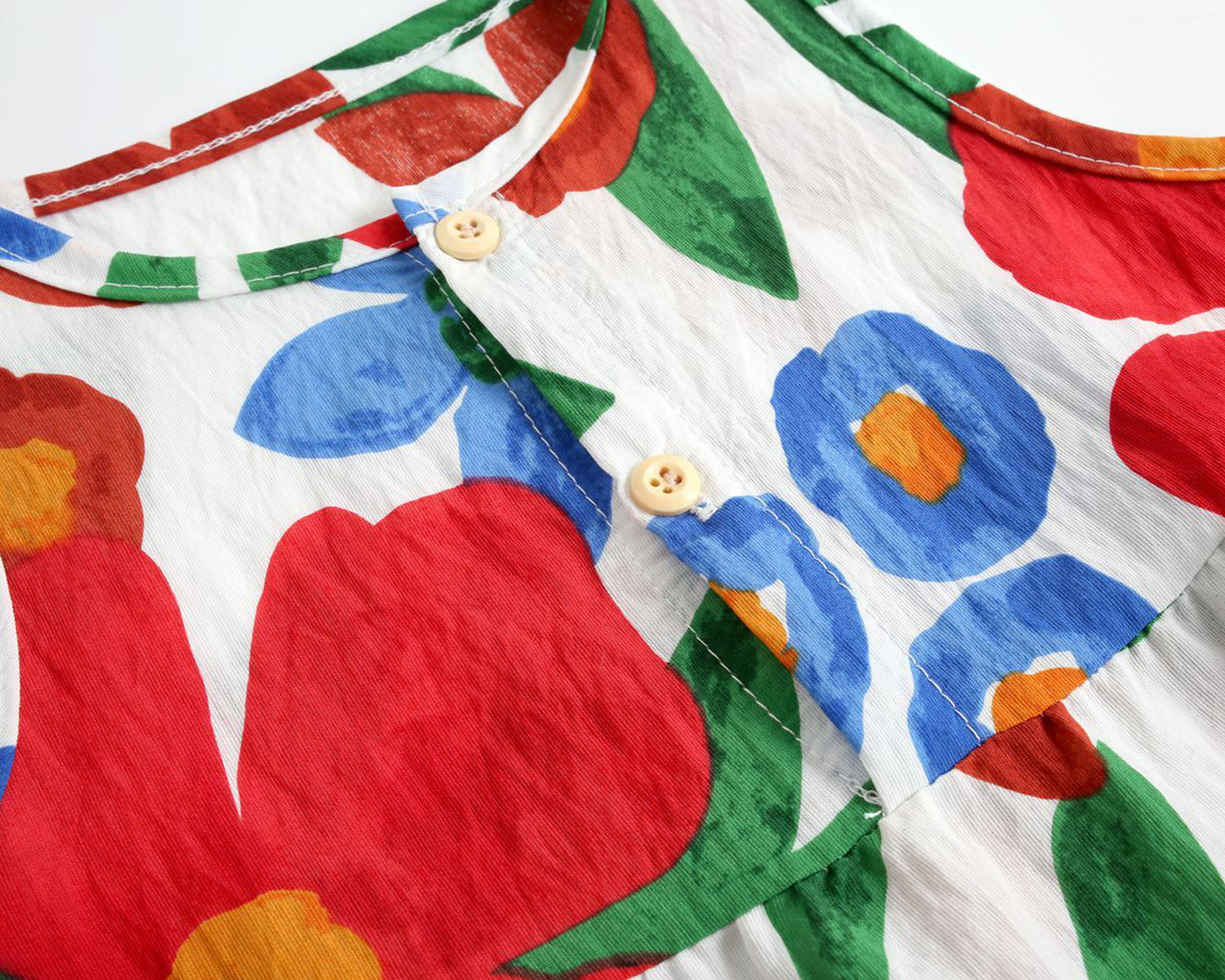 -ベビー フラワープリント ノースリーブジャンプスーツ タンクトップロンパース リゾートウェア 4カラー【mh0000482】 - mamahalo shop - ノースリーブジャンプスーツ -  べビー服 - 子供服 - 男の子 - 女の子