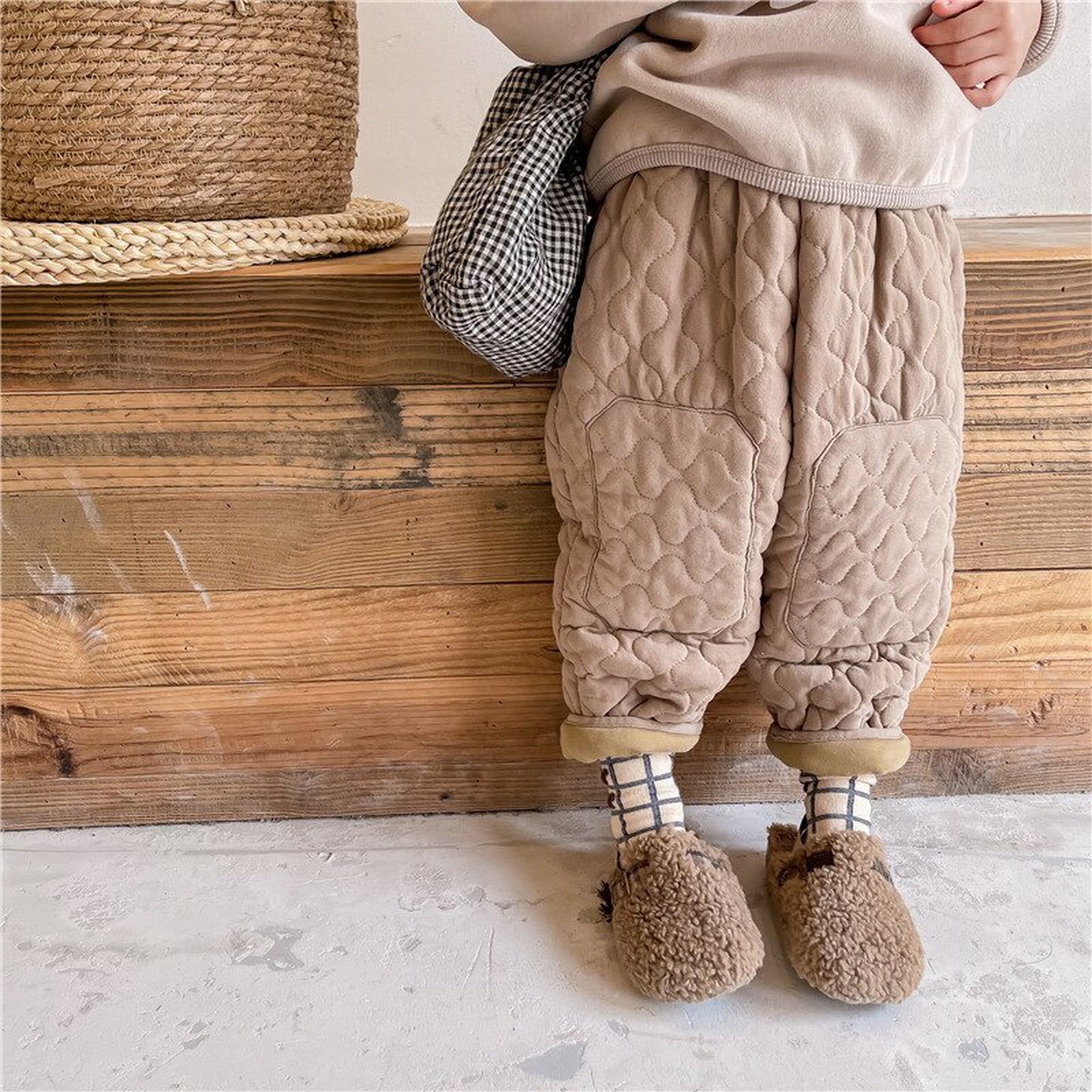 -キッズ キルティング アウター パンツ【mh0000250】 - mamahalo shop - ロングパンツ・スウェットパンツ -  べビー服 - 子供服 - 男の子 - 女の子