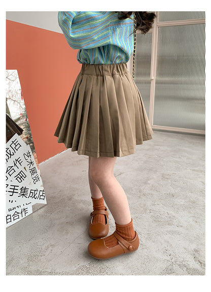 -キッズ プリーツ Aライン スカート - mamahalo shop - スカート -  べビー服 - 子供服 - 男の子 - 女の子