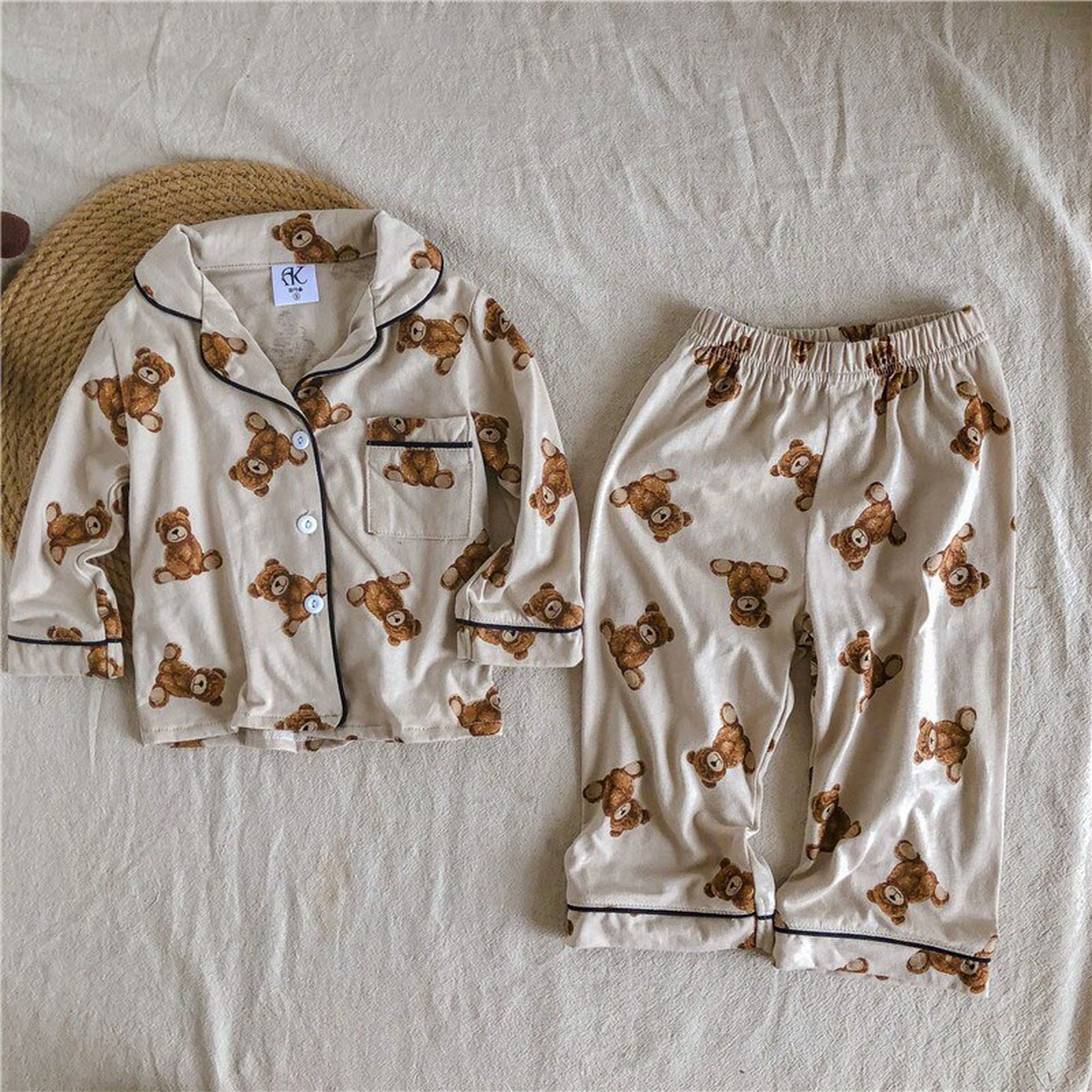 -キッズ くま 長袖パジャマセット【mh0000408】 - mamahalo shop - 長袖パジャマ -  べビー服 - 子供服 - 男の子 - 女の子