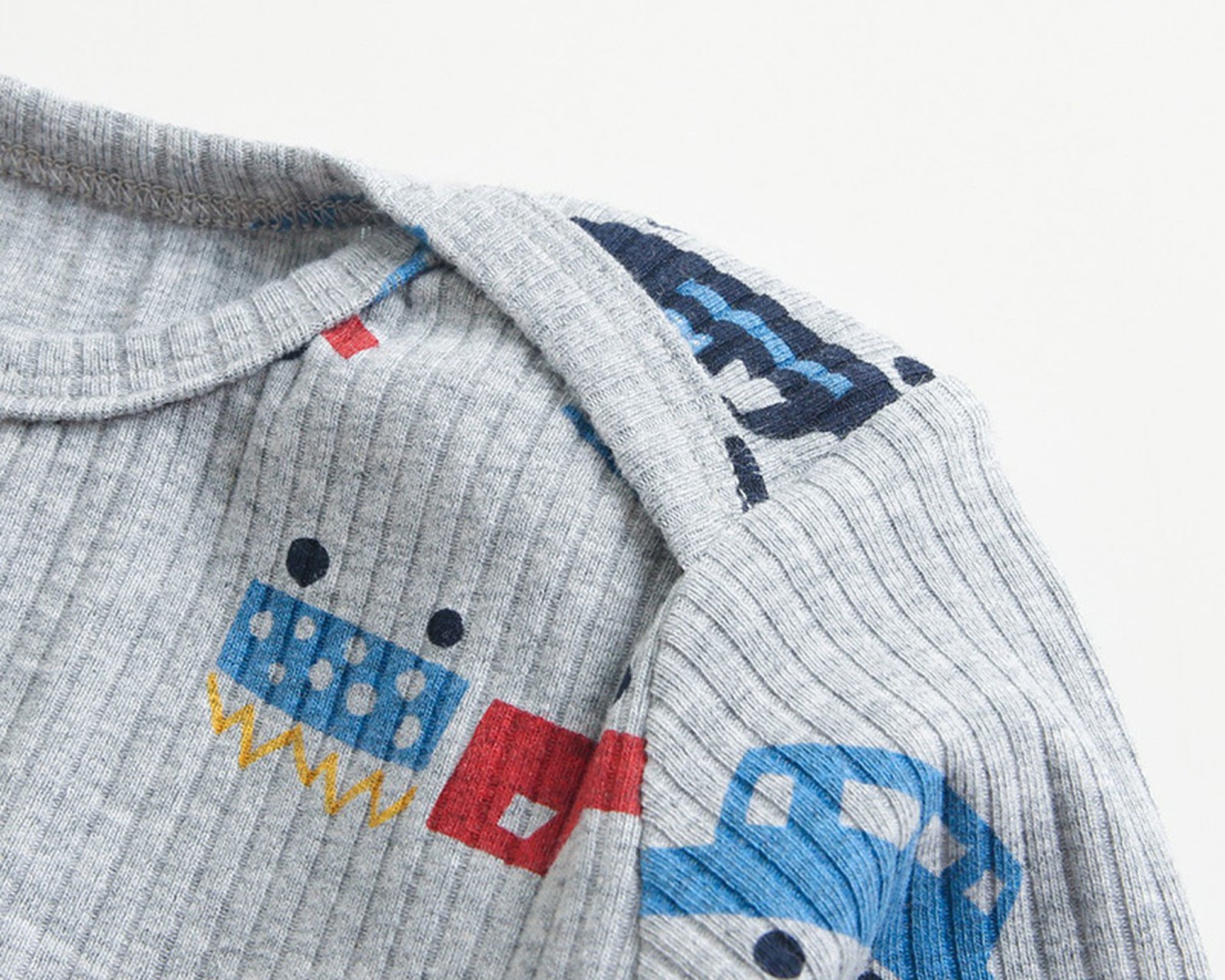 -ベビー ポテト くるま プリント 長袖 ロンパース【mh0000468】 - mamahalo shop - 長袖ロンパース -  べビー服 - 子供服 - 男の子 - 女の子