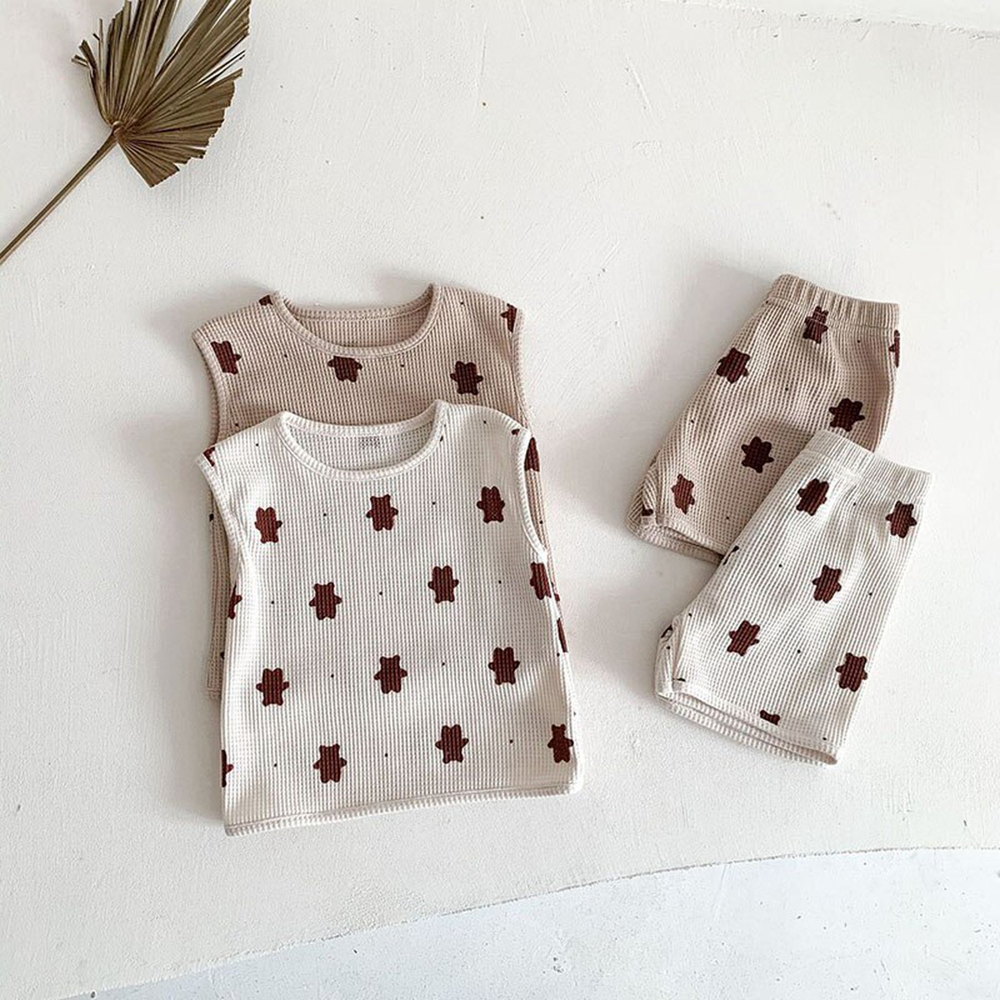 -ベビー セットアップ くま ベア タンクトップ パンツ【mh0000805】 - mamahalo shop - ノースリーブセットアップ -  べビー服 - 子供服 - 男の子 - 女の子