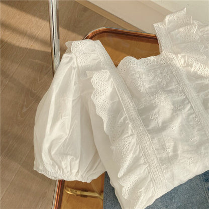 -キッズ フリル 半袖ブラウス - mamahalo shop - 半袖シャツ・ブラウス -  べビー服 - 子供服 - 男の子 - 女の子