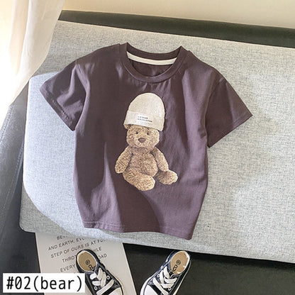 -キッズ アニマル ニット帽 Tシャツ【mh0000052】 - mamahalo shop - 半袖Tシャツ -  べビー服 - 子供服 - 男の子 - 女の子