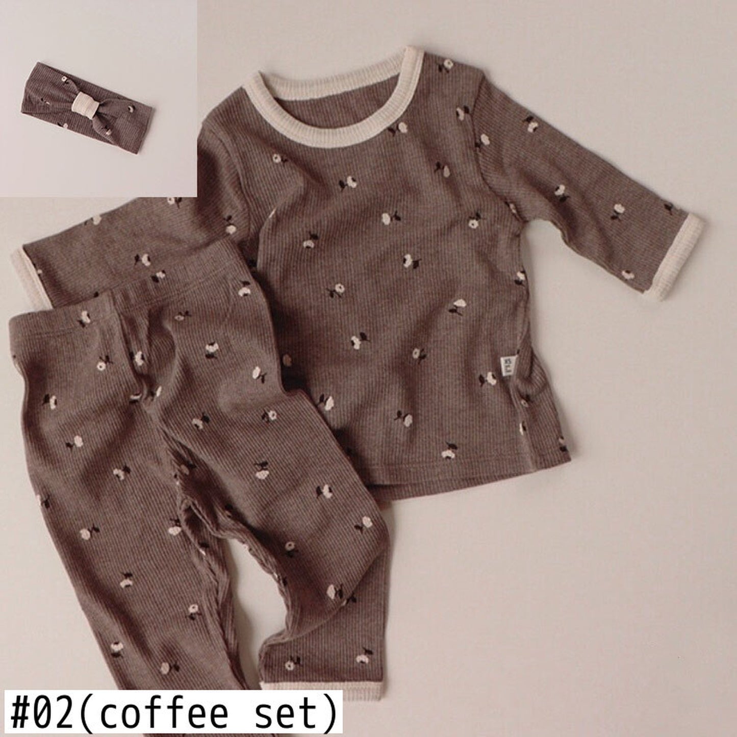 -ベビー フラワー セットアップ ロンパース トップス パンツ 帽子 ヘアバンド - mamahalo shop - ロンパースセットアップ -  べビー服 - 子供服 - 男の子 - 女の子