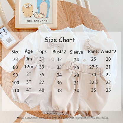 -ベビー セットアップ 蝶ネクタイ シャツ パンツ お出かけ【mh0000382】 - mamahalo shop - 長袖セットアップ -  べビー服 - 子供服 - 男の子 - 女の子