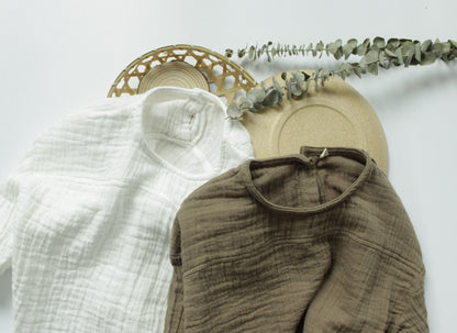 -キッズ コットンリネン トップス【mh0000320】 - mamahalo shop - 長袖Tシャツ -  べビー服 - 子供服 - 男の子 - 女の子