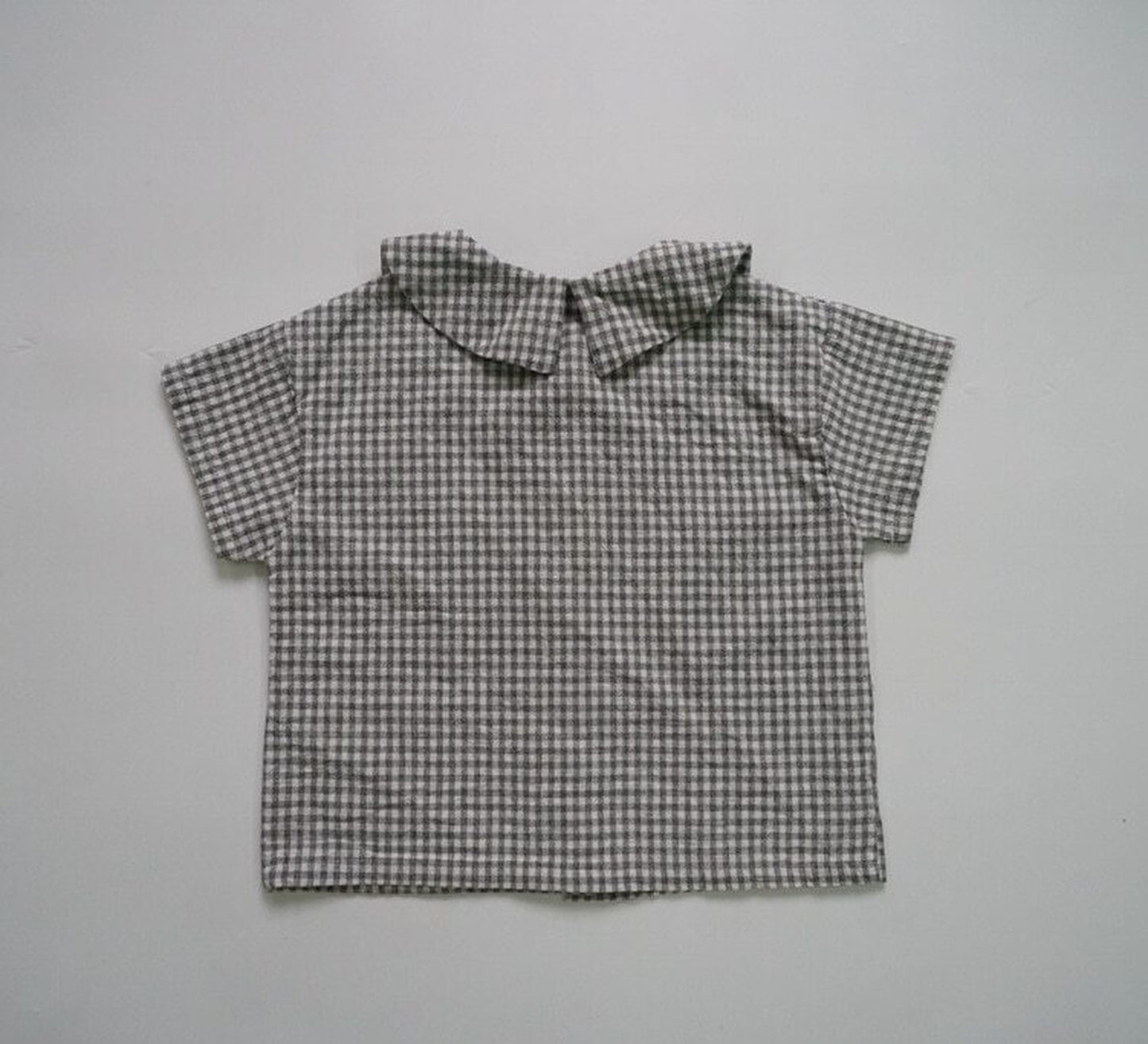 -キッズ ギンガムチェック ブラウス シャツ - mamahalo shop - 半袖シャツ・ブラウス -  べビー服 - 子供服 - 男の子 - 女の子