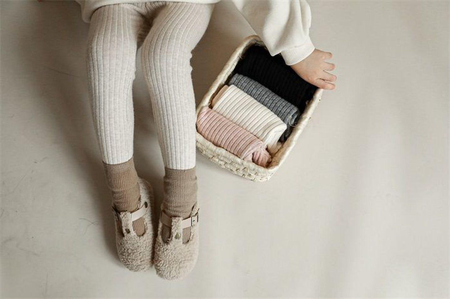 -キッズ リブニット レギンス パンツ【mh0000216】 - mamahalo shop - レギンスパンツ -  べビー服 - 子供服 - 男の子 - 女の子