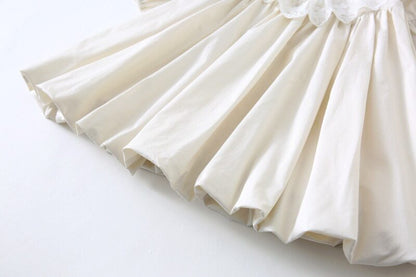 -キッズワンピース レース ドレス 長袖ワンピース ベージュ - mamahalo shop - 長袖ワンピース -  べビー服 - 子供服 - 男の子 - 女の子