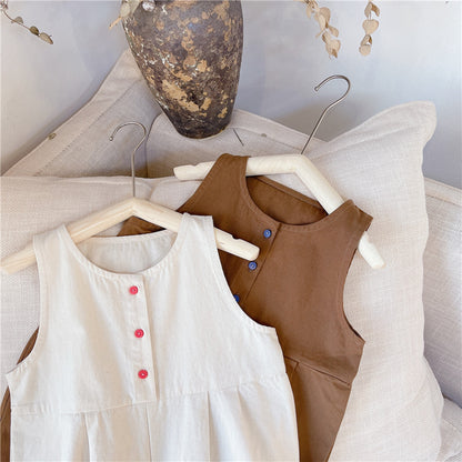 -キッズ ジャンプスーツ ノースリーブつなぎ【mh0000539】 - mamahalo shop - ノースリーブジャンプスーツ -  べビー服 - 子供服 - 男の子 - 女の子