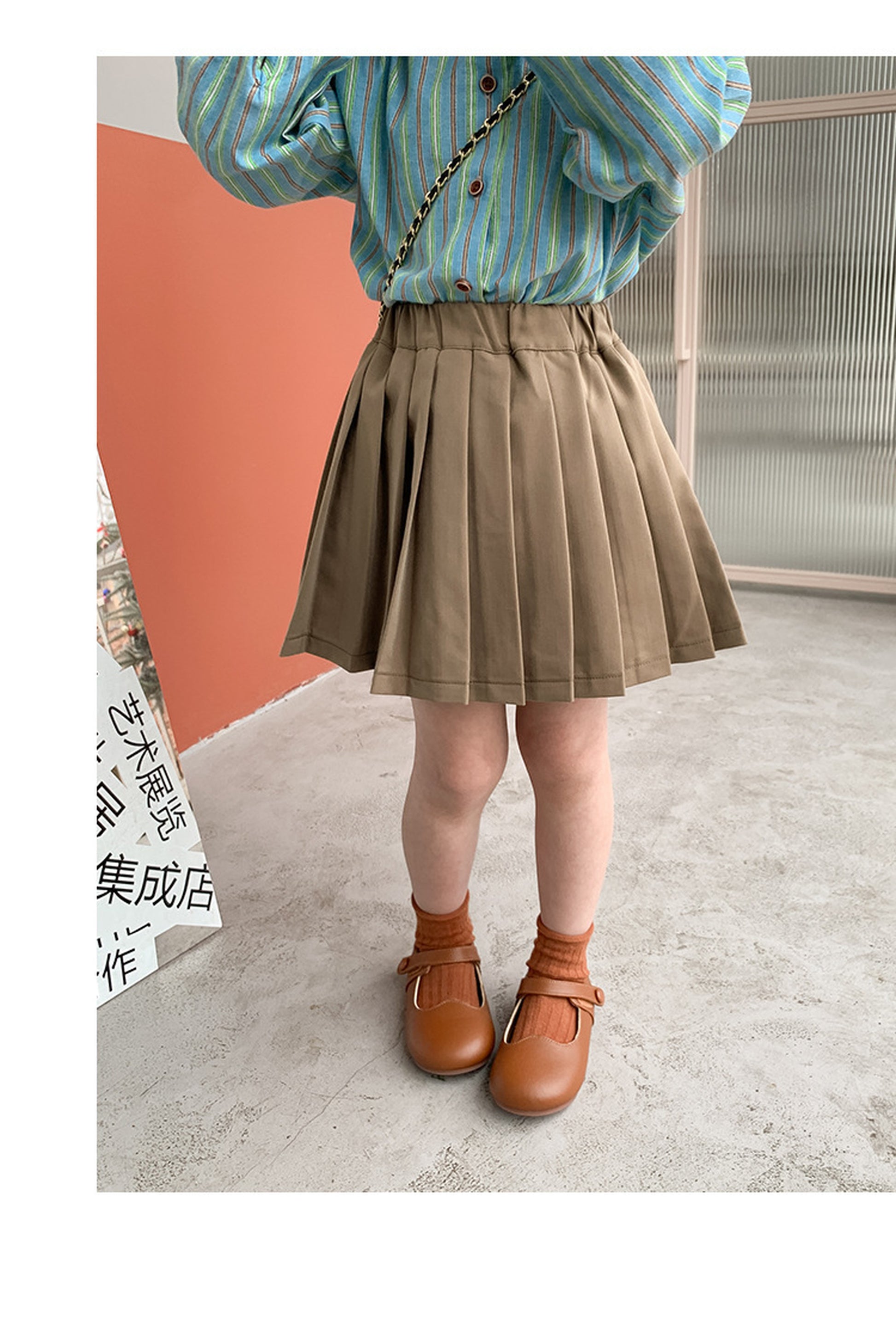 -キッズ プリーツ Aライン スカート - mamahalo shop - スカート -  べビー服 - 子供服 - 男の子 - 女の子