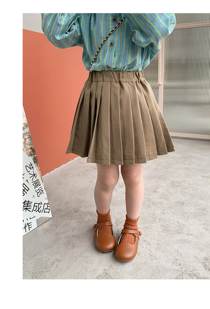 -キッズ プリーツ Aライン スカート - mamahalo shop - スカート -  べビー服 - 子供服 - 男の子 - 女の子