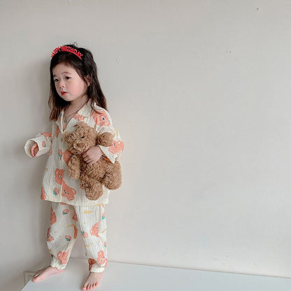-キッズ くま ベア 長袖 パジャマ セット - mamahalo shop - 長袖パジャマ -  べビー服 - 子供服 - 男の子 - 女の子