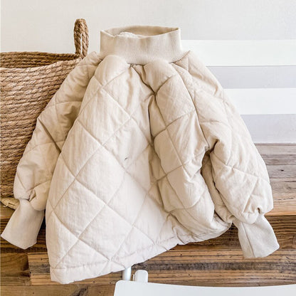 -キッズ キルティング ハイネック スウェット トレーナー【mh0000280】 - mamahalo shop - トレーナー・フーディ -  べビー服 - 子供服 - 男の子 - 女の子