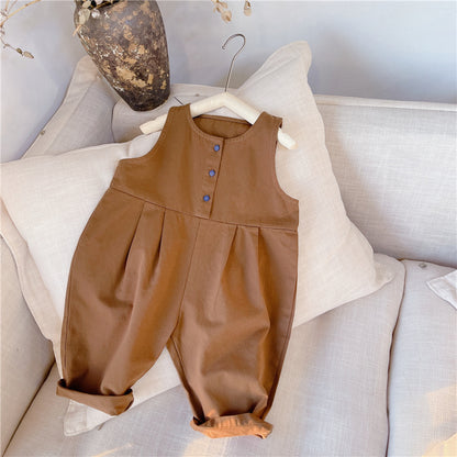 -キッズ ジャンプスーツ ノースリーブつなぎ【mh0000539】 - mamahalo shop - ノースリーブジャンプスーツ -  べビー服 - 子供服 - 男の子 - 女の子