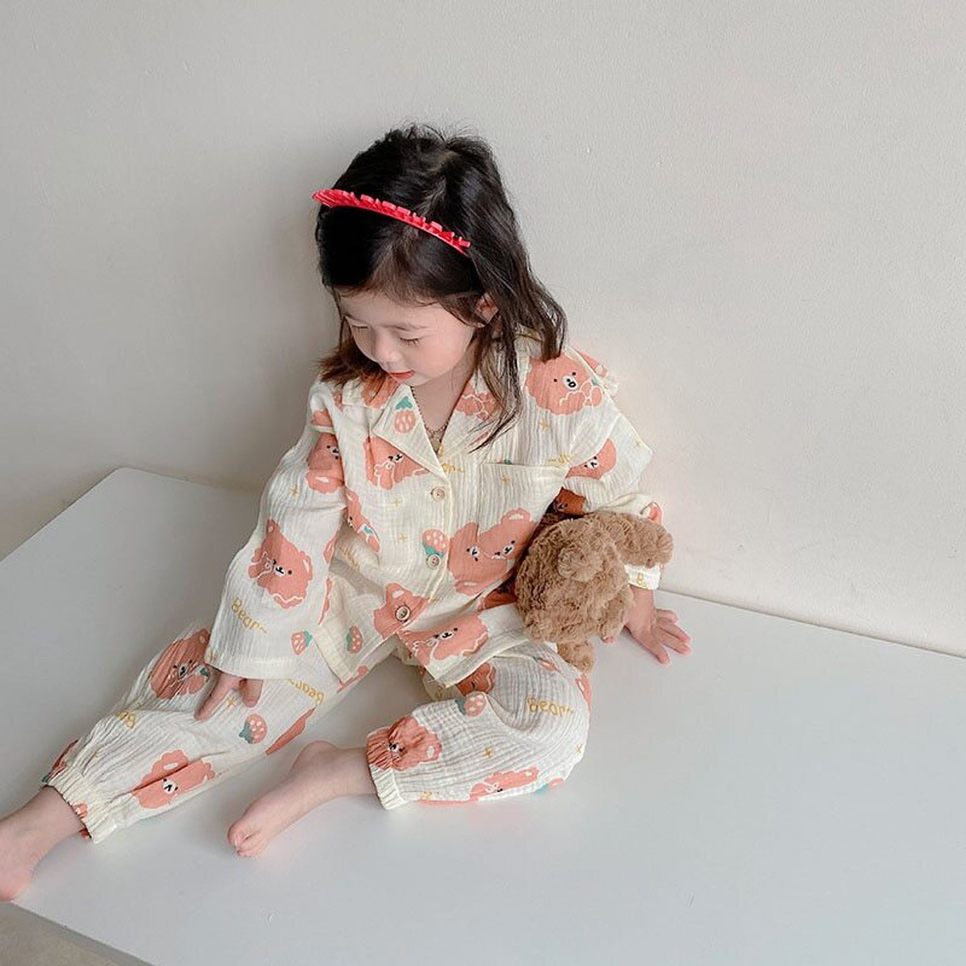 -キッズ くま ベア 長袖 パジャマ セット - mamahalo shop - 長袖パジャマ -  べビー服 - 子供服 - 男の子 - 女の子