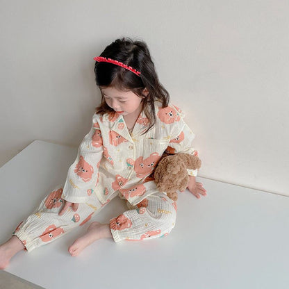 -キッズ くま ベア 長袖 パジャマ セット - mamahalo shop - 長袖パジャマ -  べビー服 - 子供服 - 男の子 - 女の子