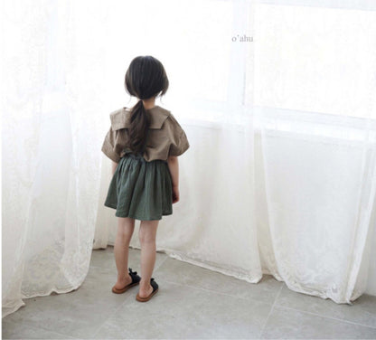 -キッズ セーラーカラー トップス 長袖ブラウス - mamahalo shop - 半袖シャツ・ブラウス -  べビー服 - 子供服 - 男の子 - 女の子