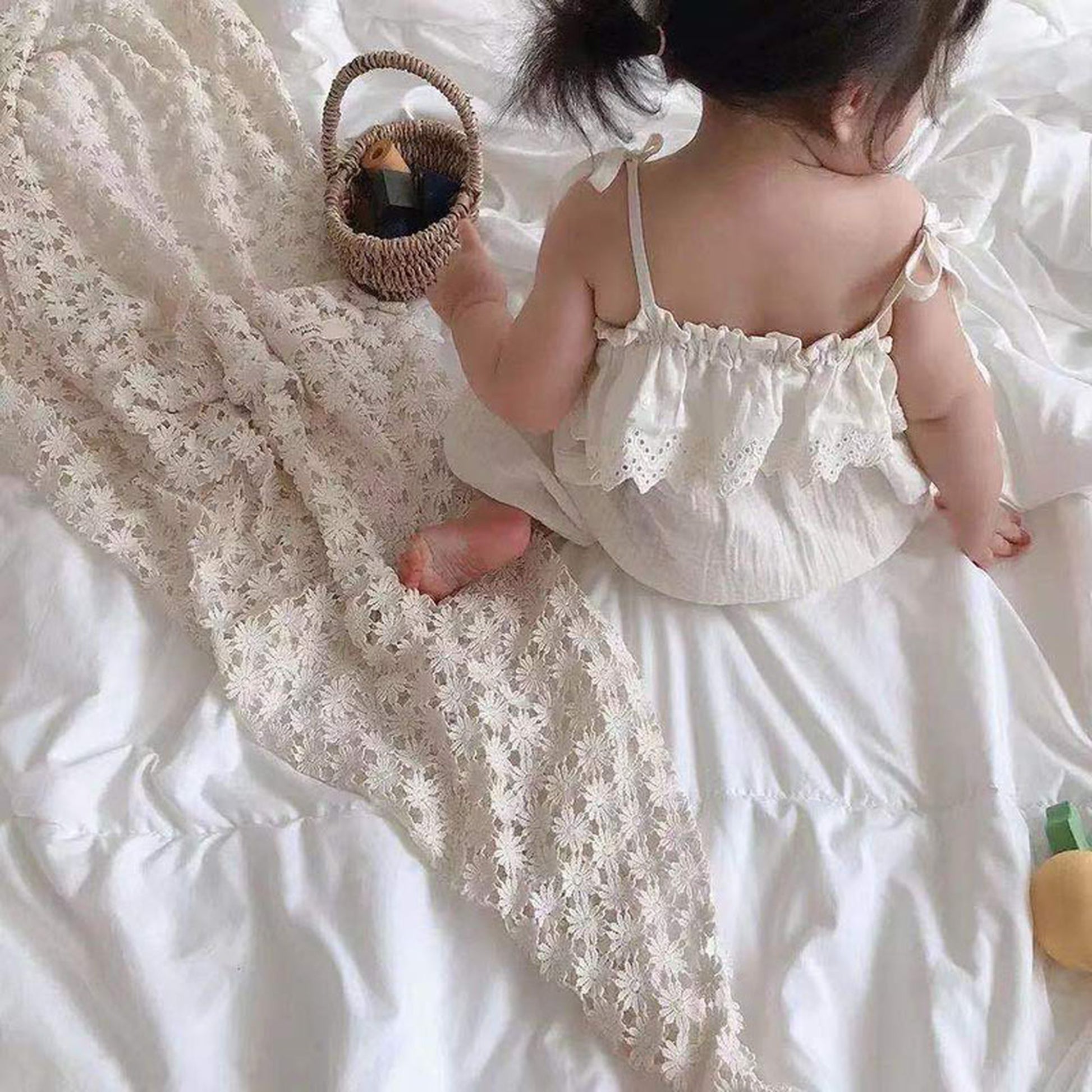 -☺︎ ベビー キャミソール ジャンプスーツ サロペット パンツ ホワイト - mamahalo shop - サロペットパンツ・サスペンダーパンツ -  べビー服 - 子供服 - 男の子 - 女の子