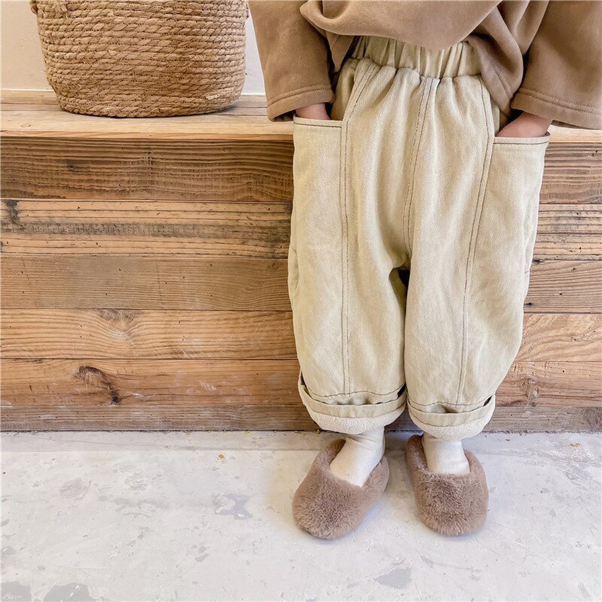 -キッズ 裏起毛 ロングパンツ 暖パン【mh0000281】 - mamahalo shop - ロングパンツ・スウェットパンツ -  べビー服 - 子供服 - 男の子 - 女の子