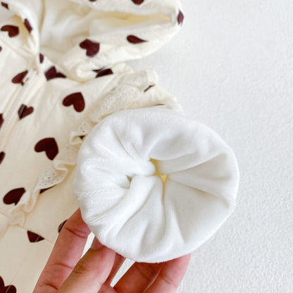 -ベビー ハート さくらんぼ チェリー フーディ アウター ジャンプスーツ - mamahalo shop - アウタージャンプスーツ -  べビー服 - 子供服 - 男の子 - 女の子