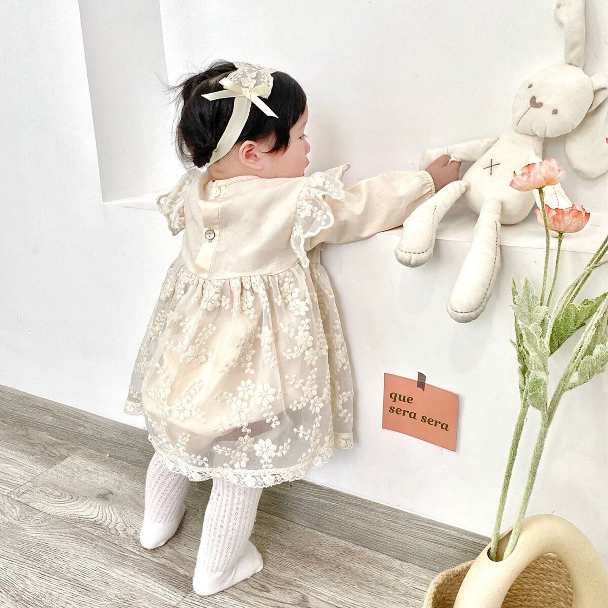 -ベビー チュール レース スカート ロンパース ヘッドドレス セット - mamahalo shop - 長袖ロンパース -  べビー服 - 子供服 - 男の子 - 女の子