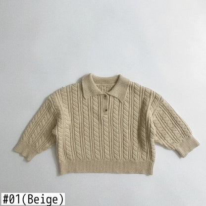 -キッズ ニット 襟付き セーター トップス【mh0000304】 - mamahalo shop - ニット・セーター -  べビー服 - 子供服 - 男の子 - 女の子