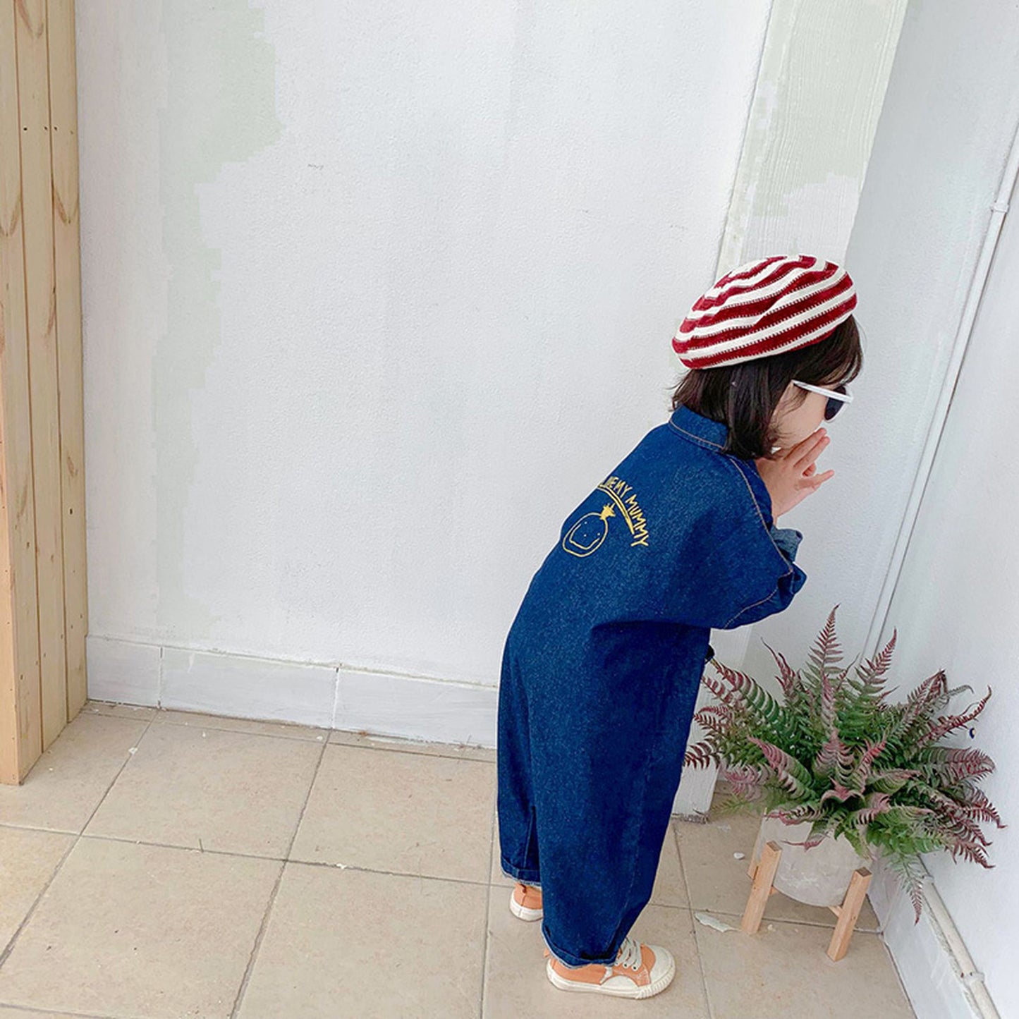 -キッズ デニム つなぎ オールインワン ジャンプスーツ【mh0000225】 - mamahalo shop - 長袖ジャンプスーツ -  べビー服 - 子供服 - 男の子 - 女の子