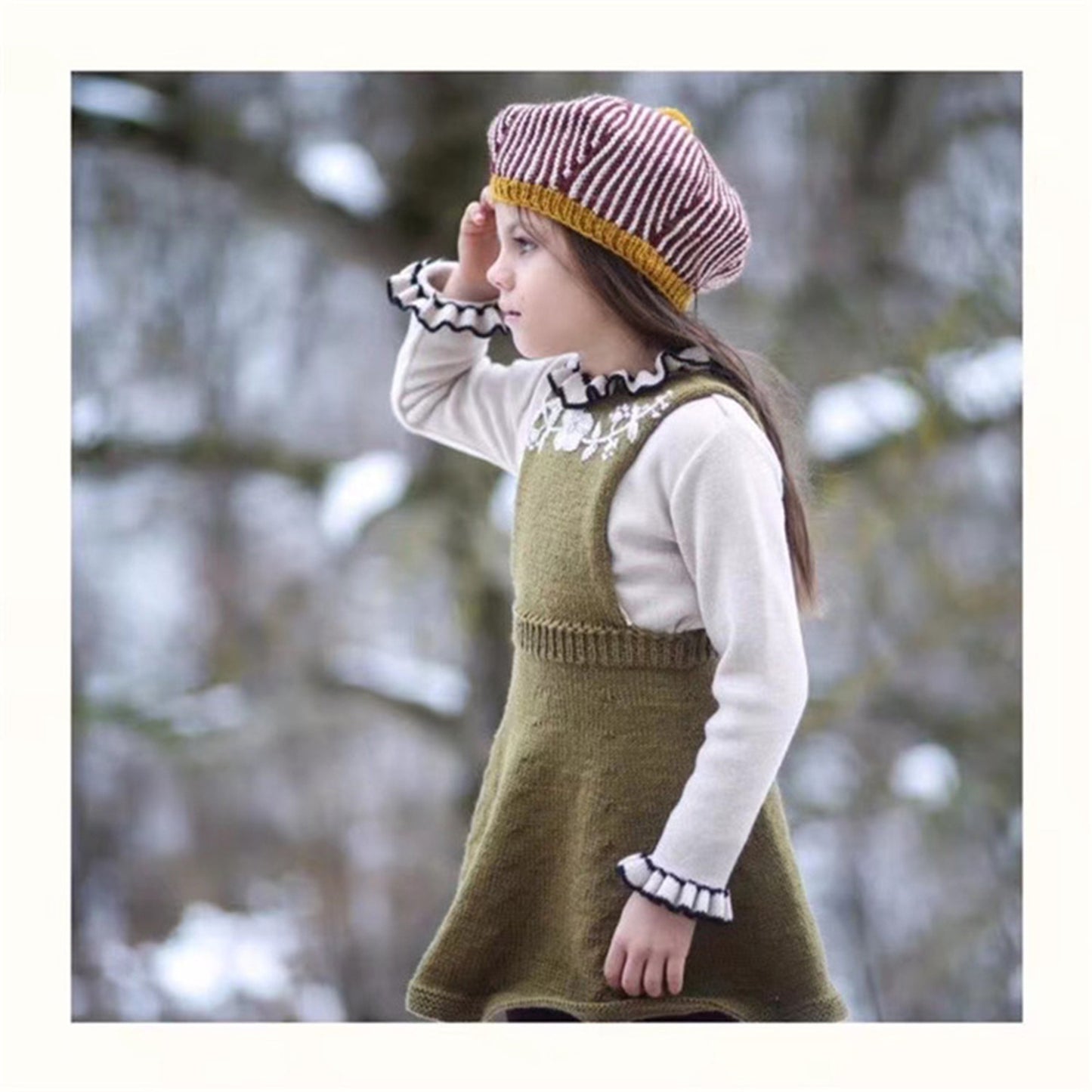 -ベビー ニット フリル襟 カットソー トップス【mh0000099】 - mamahalo shop - ニット・セーター -  べビー服 - 子供服 - 男の子 - 女の子