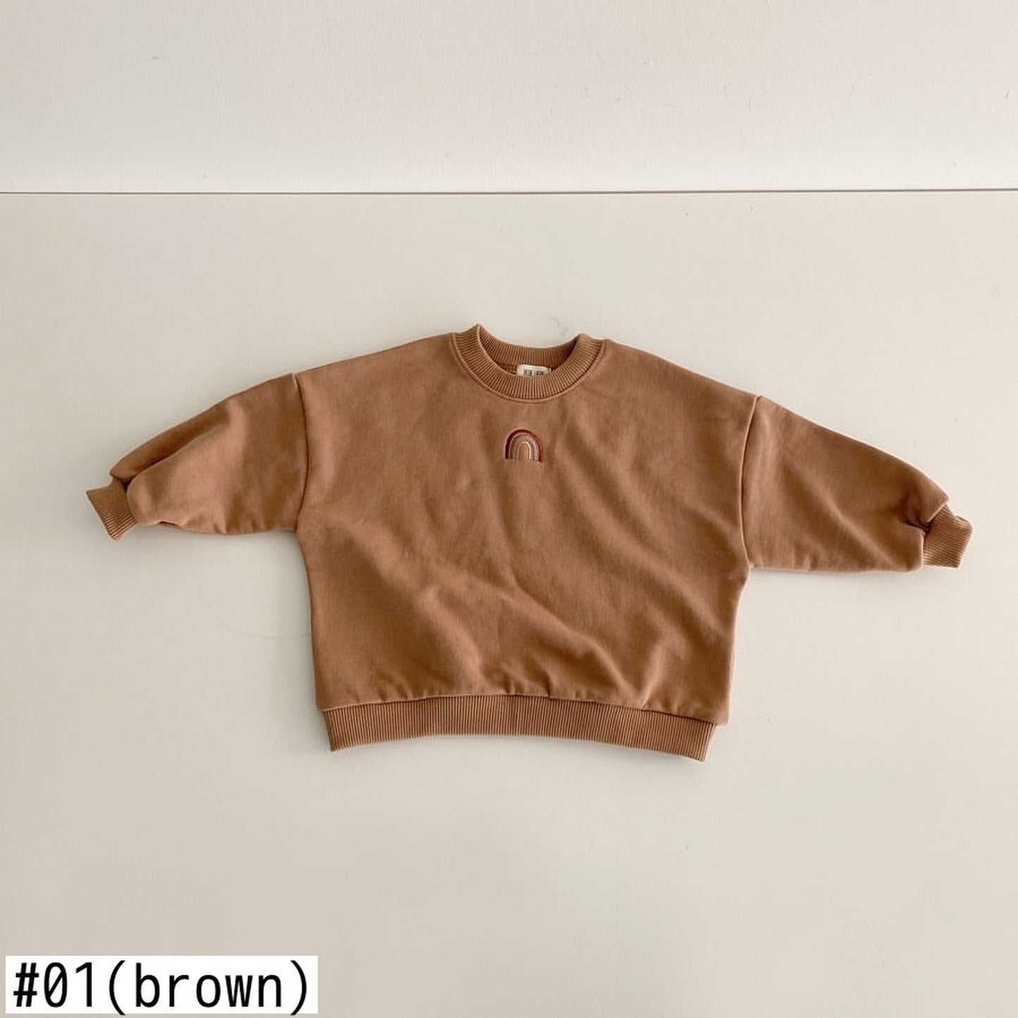 -ベビーキッズトップス スウェットシャツ レインボー 刺繍 トレーナー 2カラー【mh0000204】 - mamahalo shop - トレーナー・フーディ -  べビー服 - 子供服 - 男の子 - 女の子