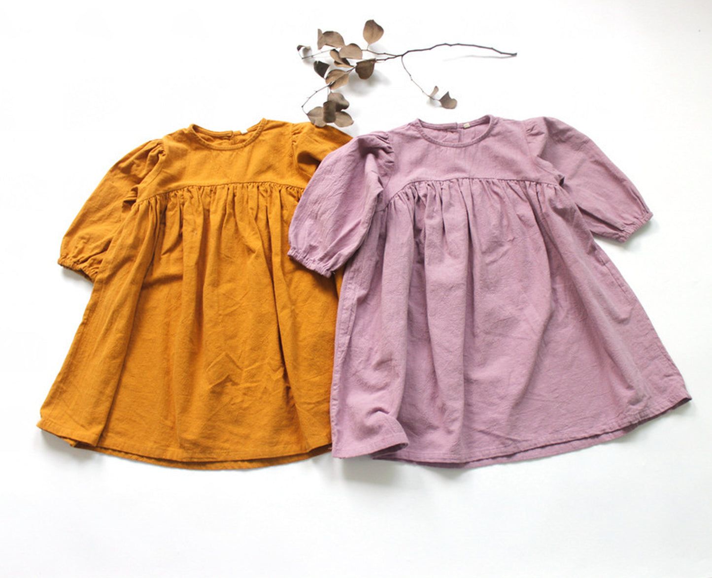 -キッズ コットンリネン ワンピース【mh0000321】 - mamahalo shop - 長袖ワンピース -  べビー服 - 子供服 - 男の子 - 女の子