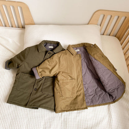 -キッズ 裏キルティング ロング コート【mh0000308】 - mamahalo shop - ロングコート -  べビー服 - 子供服 - 男の子 - 女の子