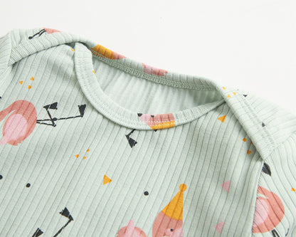 -ベビー ポテト くるま プリント 長袖 ロンパース【mh0000468】 - mamahalo shop - 長袖ロンパース -  べビー服 - 子供服 - 男の子 - 女の子