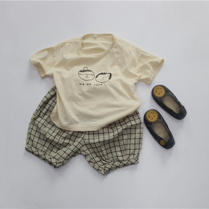 -キッズ チェック ショートパンツ - mamahalo shop - ハーフパンツ・ショートパンツ -  べビー服 - 子供服 - 男の子 - 女の子