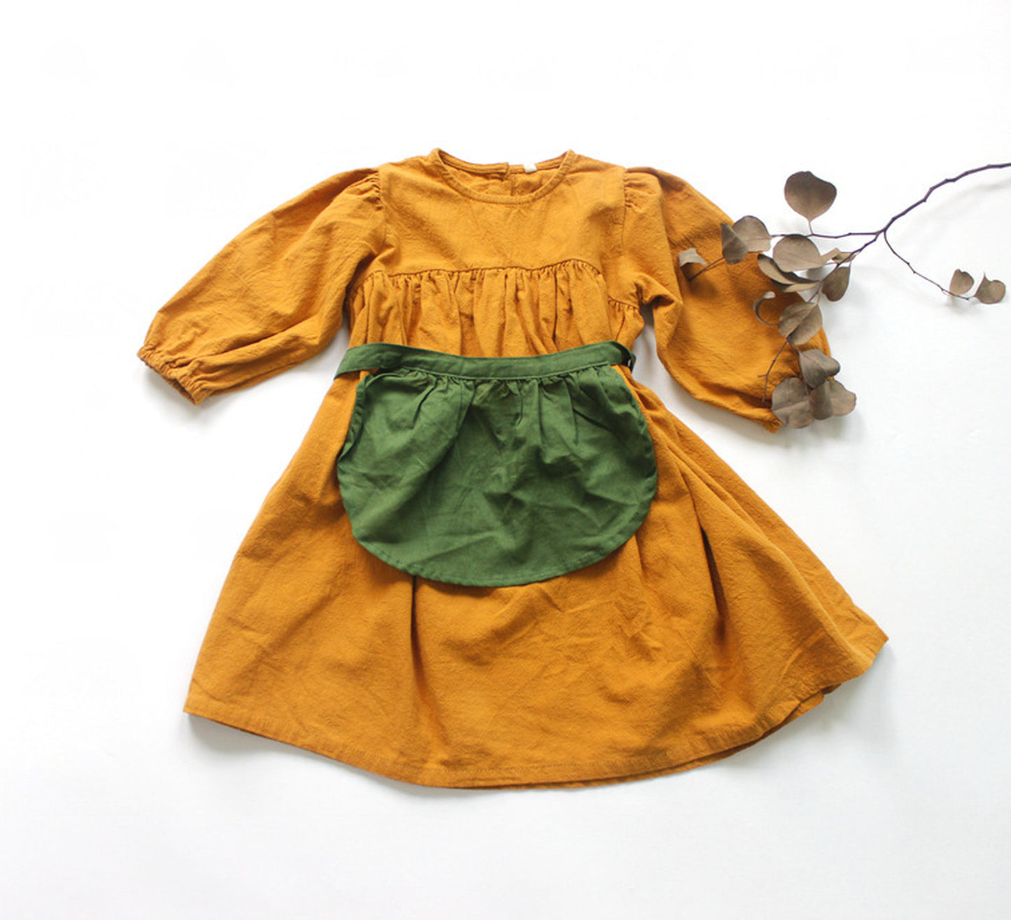 -キッズ コットンリネン ワンピース【mh0000321】 - mamahalo shop - 長袖ワンピース -  べビー服 - 子供服 - 男の子 - 女の子