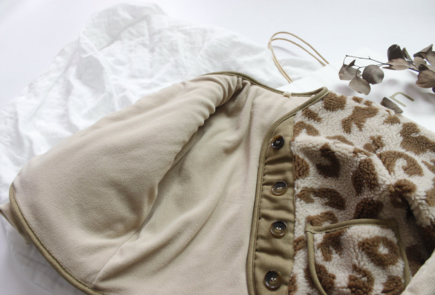 -キッズ レオパード フリース ジャケット アウター【mh0000287】 - mamahalo shop - ショートコート・ジャケット・ジャンパー -  べビー服 - 子供服 - 男の子 - 女の子