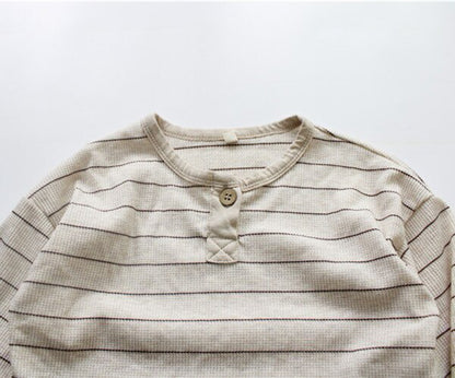 -キッズ ボーダー 長袖 Tシャツ トップス - mamahalo shop - 長袖Tシャツ -  べビー服 - 子供服 - 男の子 - 女の子